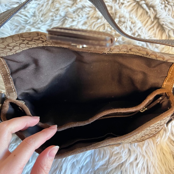 Coach Vintage Y2k Soho Brown Mini Leather Signature Jacquard Shoulder Purse Bag - Picture 10 of 11